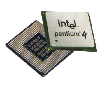 Chip con un procesador Pentium 4 en su interior